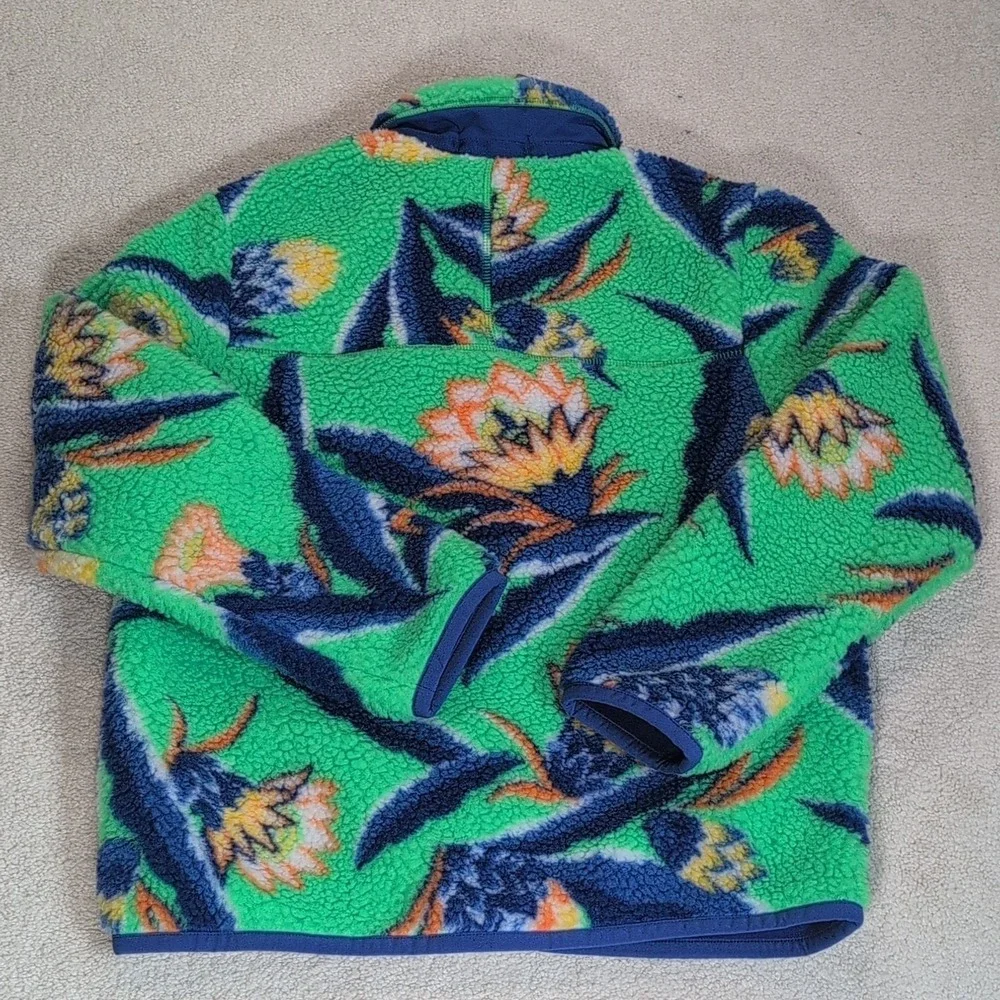 Polo Ralph Lauren Floral-Print Teddy Fleece Jacket Boys Size M 10-12 Reversible